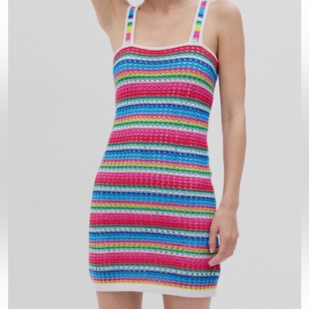 GAP Colorful Crochet Striped Dress Size XL